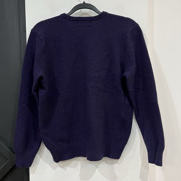 Polo by Ralph Lauren Lambs Wool Sweater Purple V Neck Size Medium - Picture 3 of 4